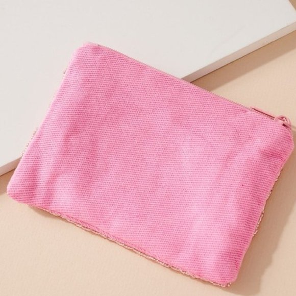 Our Mom Our Queen NEW Seed Beaded Makeup Coin Money Pouch Bag - Picture 3 of 3